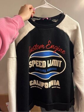 Edikted Black & White 'Speed Limit' Graphic Sweatshirt